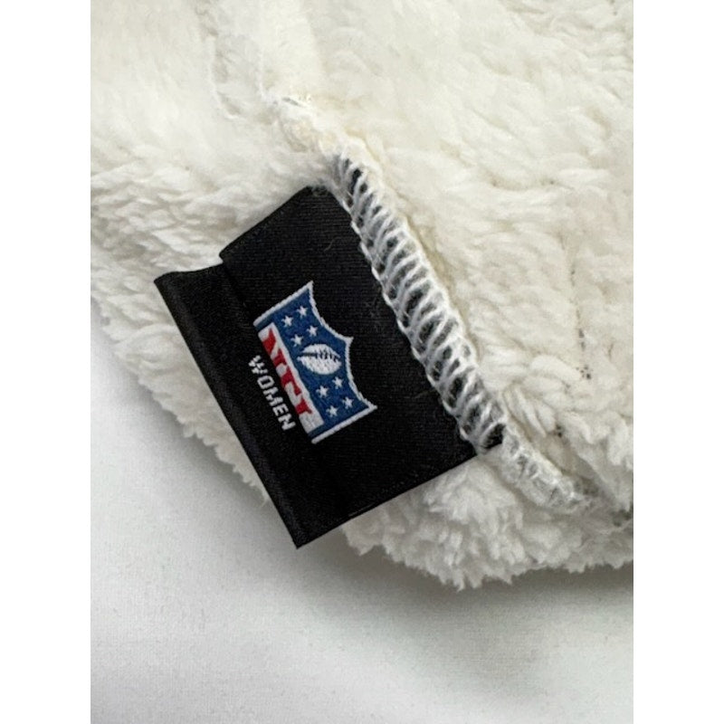 New Era NFL Cable Knit Pom Beanie Sherpa Lined Winter Hat Gray Womens OS