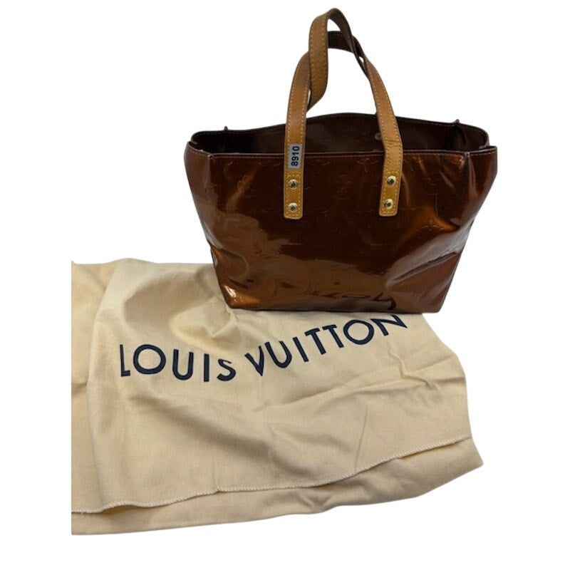 LOUIS VUITTON Reade PM Vernis Leather Monogram Tote Shoulder Bag Purse Bronze