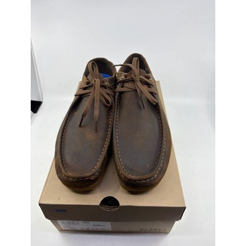 Clarks Shacre II Run Moc Slip-On Beeswax Leather Shoes Brown Mens Size 11 M