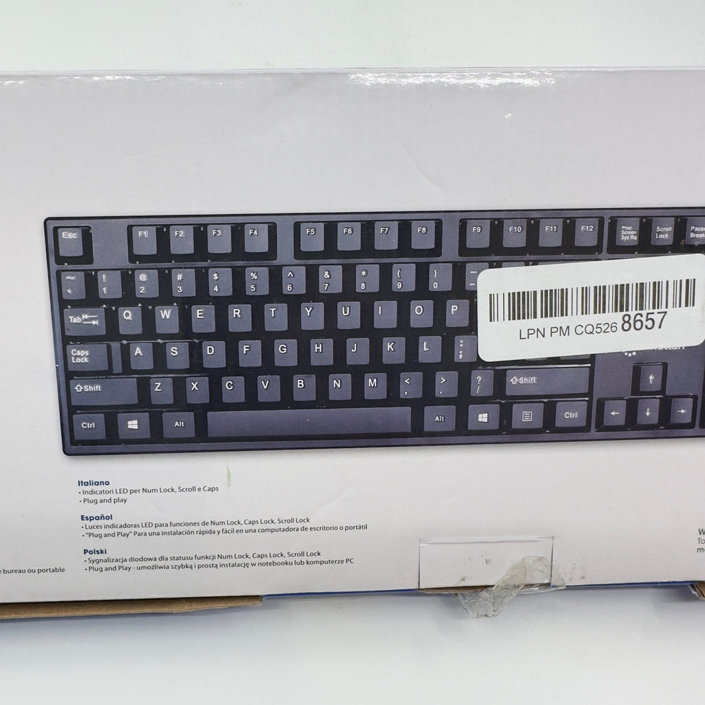 Manhattan Wired Computer Keyboard Full-Sized Basic Keyboard 104 Keys Black