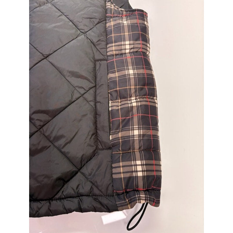 Givenchy Plaid Down Quilted Vest Full-Zip Pockets Black/Multicolor Mens Size 52
