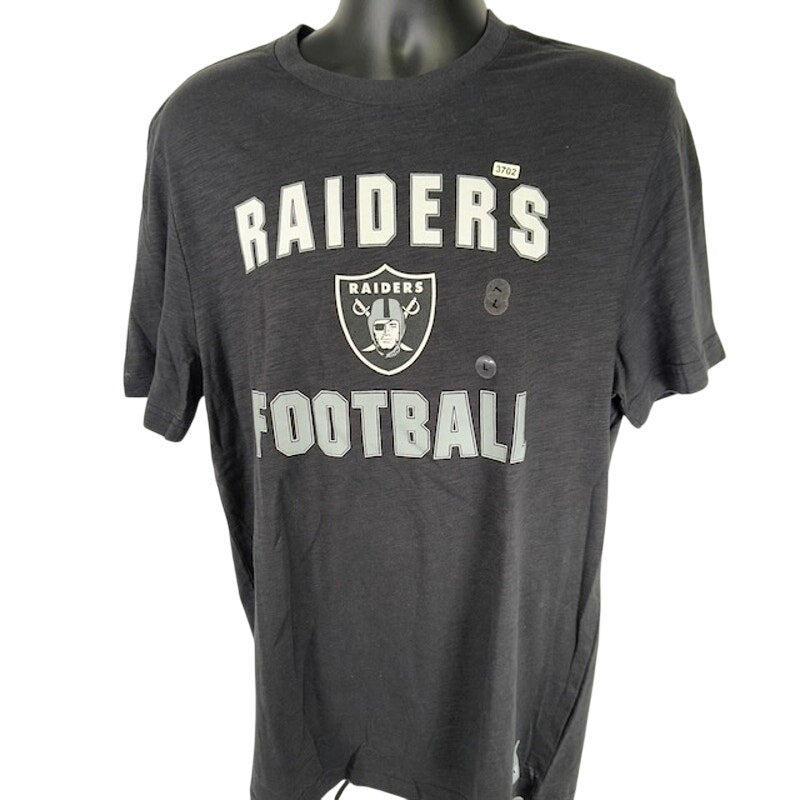 Majestic NFL Las Vegas Raiders T Shirt Short Sleeves Graphic Gray Mens Size L
