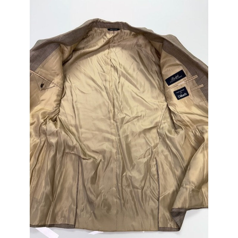 Ralph by Ralph Lauren Blazer Houndstooth Two Button Tan/Blue Mens Size 42L