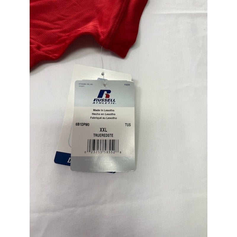 Russell Athletic Dri-Power Tee Short Sleeve Crewneck Red/Gray Mens Size XXL