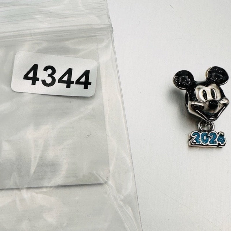 Mickey Mouse 2024 Dangle Charm Pendant 925 Sterling Silver