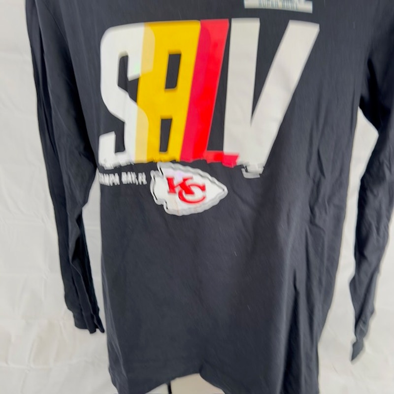 Nike Kansas City Chiefs Super Bowl LV Logo T-Shirt Long Sleeve Black Mens Size L