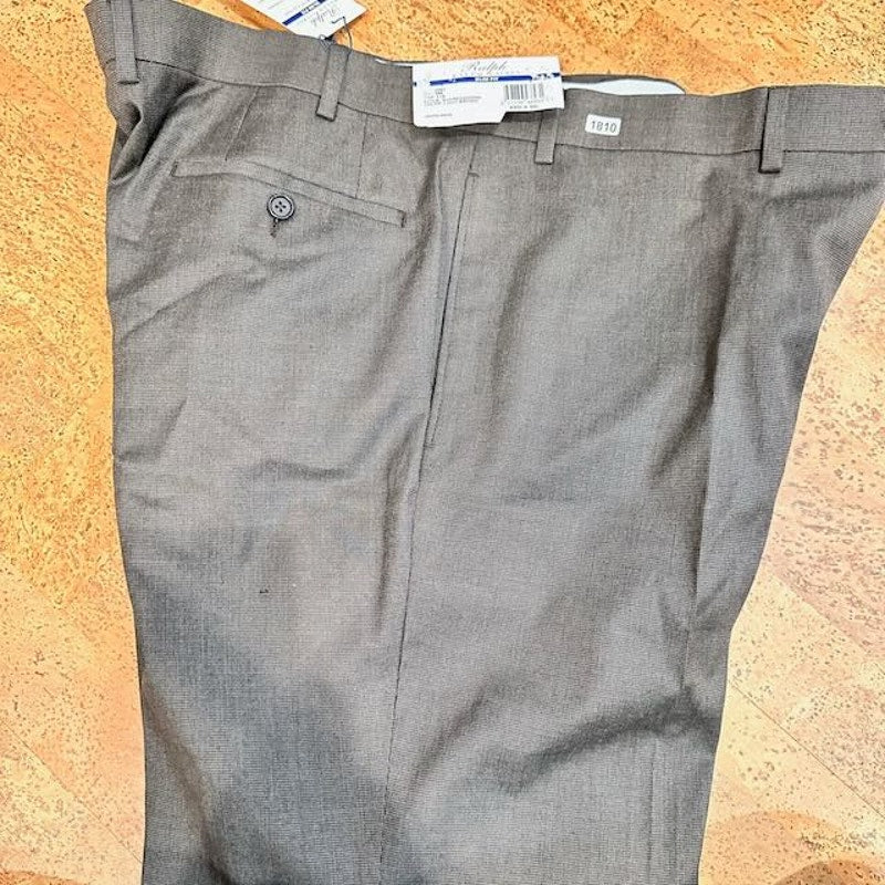 Ralph Lauren Comfort Flex Slim Fit Pants Flat Front Light Brown Mens 42WX30L