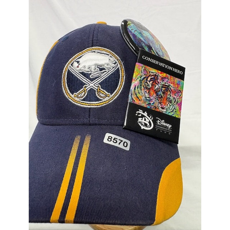 Reebok Buffalo Sabres NHL Adjustable Cap w/ Disney Pin Navy Gold Mens OSFA