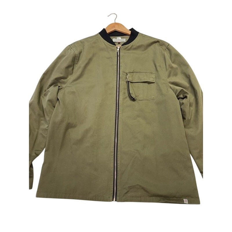 Sovereign Code Bomber Jacket Zip-Up Chest Flap Pocket Olive Green Mens Size L