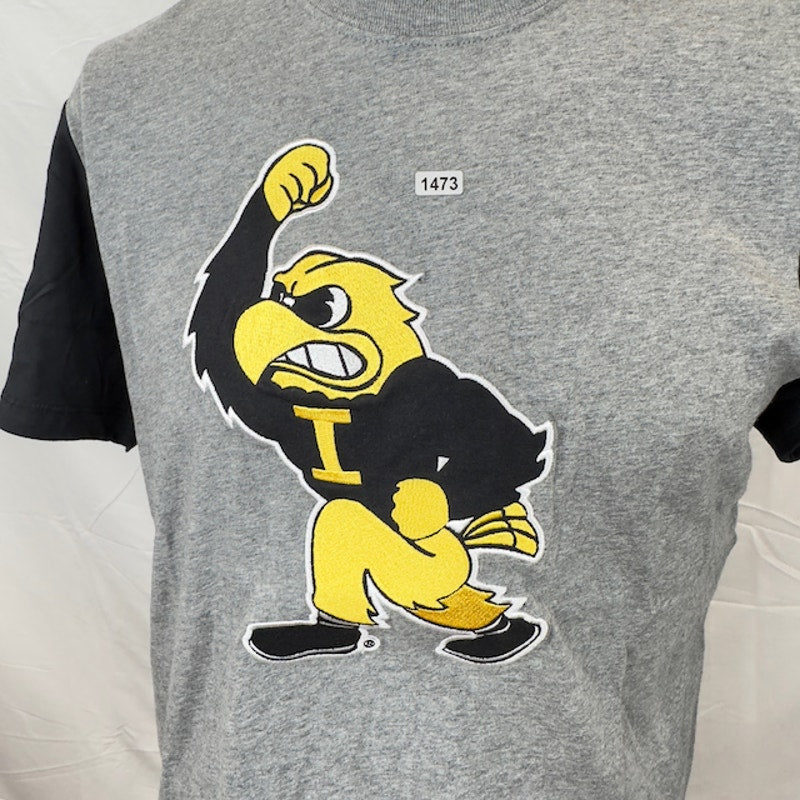 Mitchell & Ness Color Blocked Short Sleeve Tee University Of Iowa Gray Small
