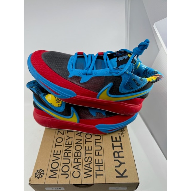 Nike Kyrie 8 GO SE Basketball Shoes Black Blue Yellow DQ8080-012 Boys 6.5Y