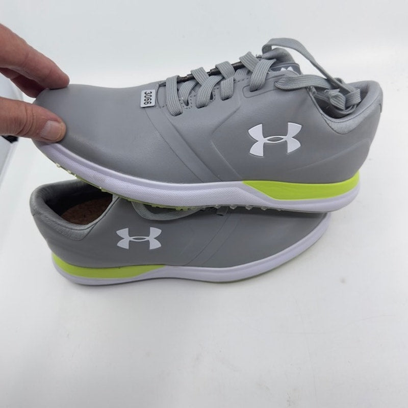 Under Armour UA Performance Spikeless Golf Shoes Steel/Lime Fizz Womens Size 7