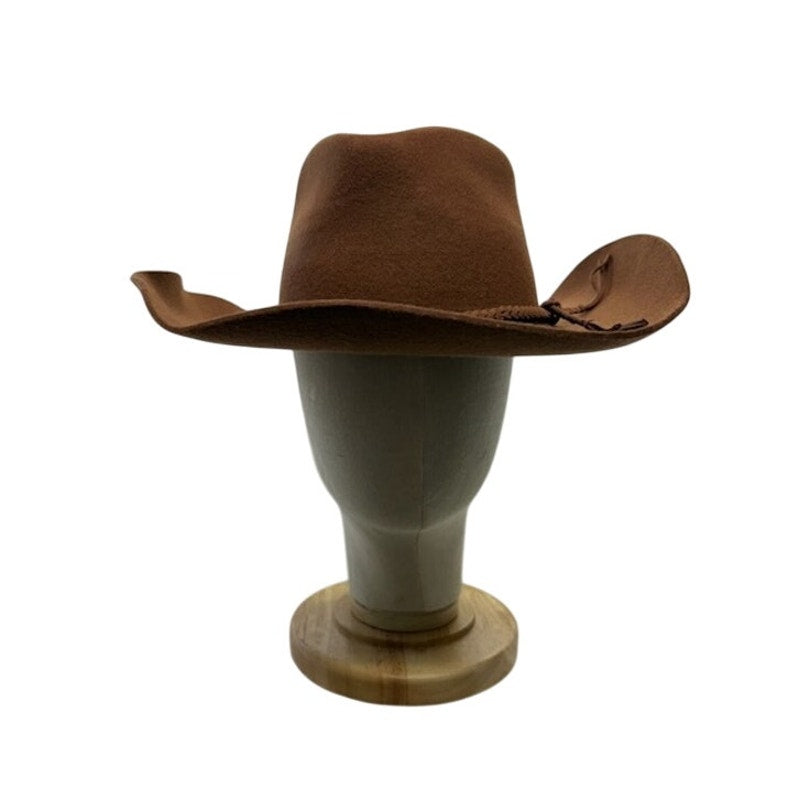 Wyeth Felt Cowboy Hat Wide Brim Braided Band Western Brown Adult Unisex One Size