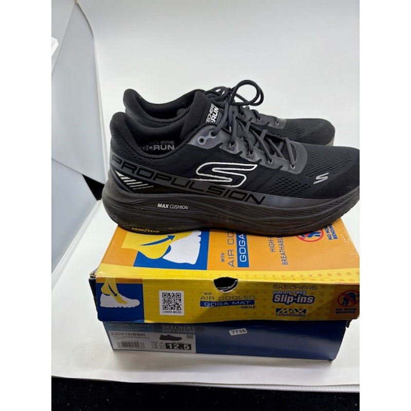 Skechers Max Cushioning Propulsion Sneaker Lace-Up Low Top Black Men's Size 12.5