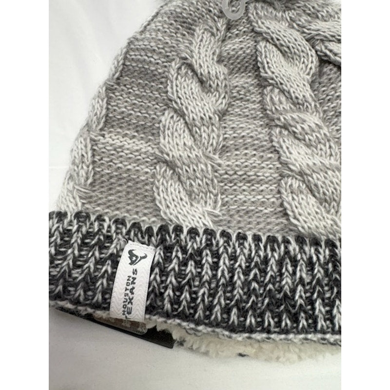 New Era NFL Cable Knit Pom Beanie Sherpa Lined Winter Hat Gray Womens OS