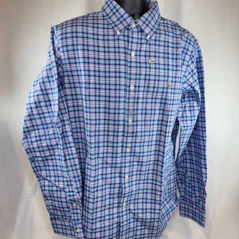 Polo Ralph Lauren Button Down Shirt Long Sleeve Plaided Multicolor Mens Size L