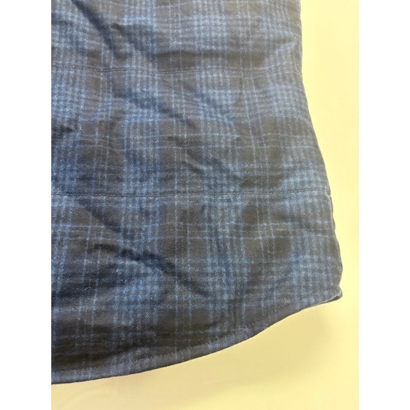 Isaia O'Pallone Quilted Plaid Down Puffer Vest Blue/Black Mens Size 54R