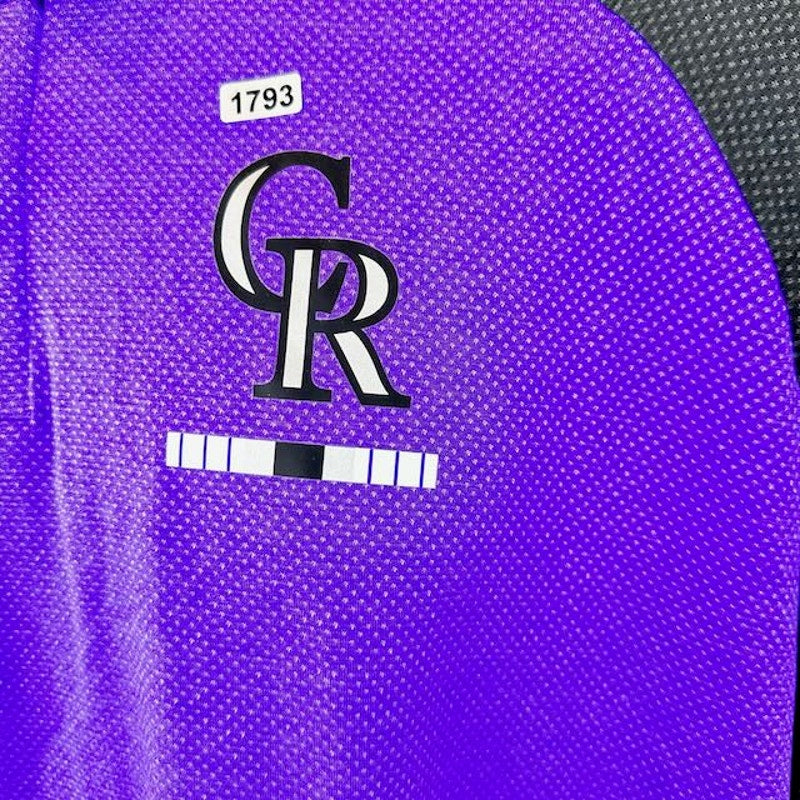 Nike Dri-Fit Colorado Rockies Tri-Blend Performance Polo Purple Black Mens L