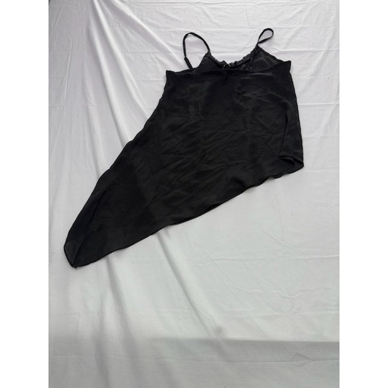 Shift Lace Detail Cami Tank Top Layer Asymmetrical Hem Black Womens Size XS