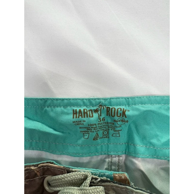 Hard Rock Photo Surf Collage Boardshorts Swim Trunks Multicolor Mens Size 36