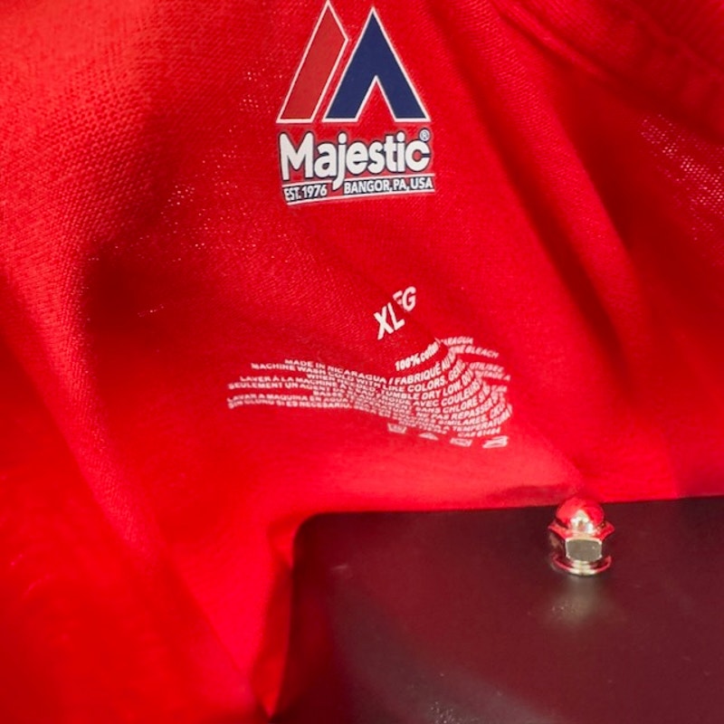Majestic NFL New England Patriots Primary Logo Team T-Shirt Red Mens Size XL