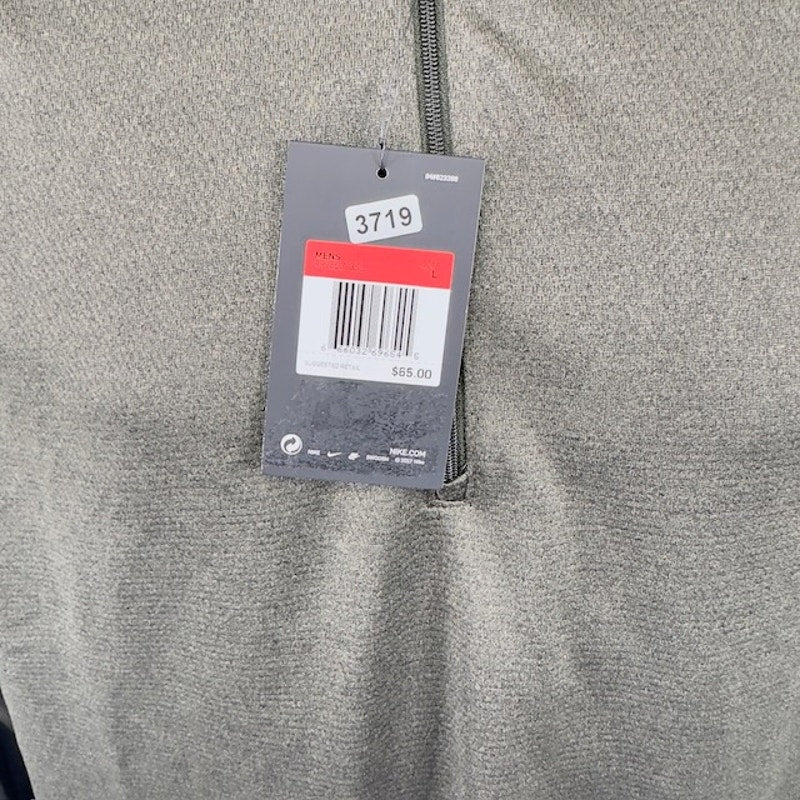 Nike Golf Player Shirt Half Zip Pullover Long Sleeve Dri-Fit Olive/Gray Mens Size L