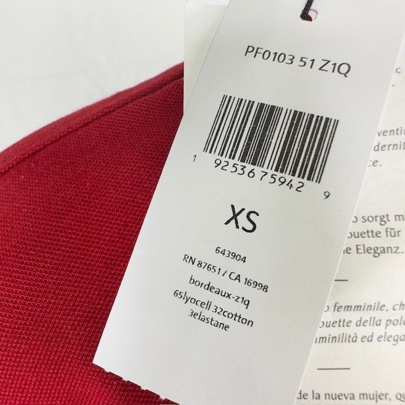 Lacoste Pique Polo Shirt Short Sleeve Relaxed Fit Stretch Red Womens XS