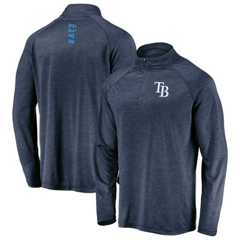 Majestic Tampa Bay Rays Contenders Welcome Quarter Zip Jacket Navy Mens L