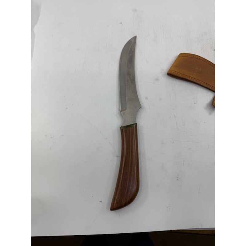 Zakharov Tactical Sporting 11 Inches Wood Handle Knife With Leather Case