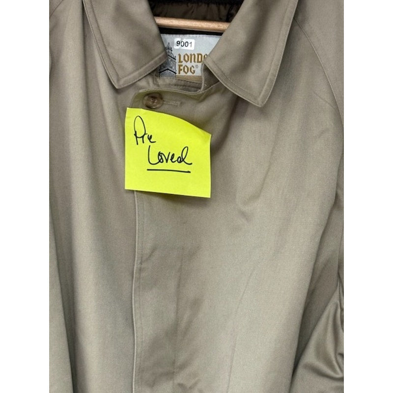 London Fog Vintage Trenchcoat Full-Zp Classic Old Money Luxury Tan Womens Sz 44