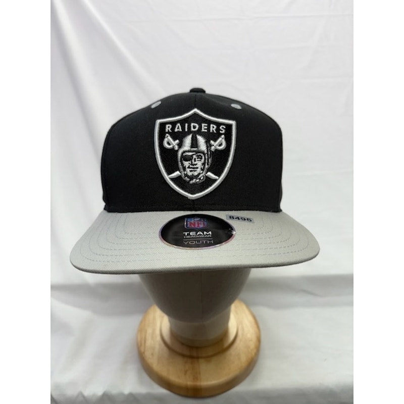 NFL Las Vegas Raiders Cotton 9FIFTY Snapback Hat Black/Silver Unisex Youth
