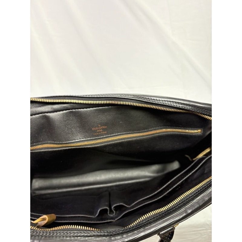 Louis Vuitton LV Epi Leather Briefcase Business Bag Attache Laptop Case Black