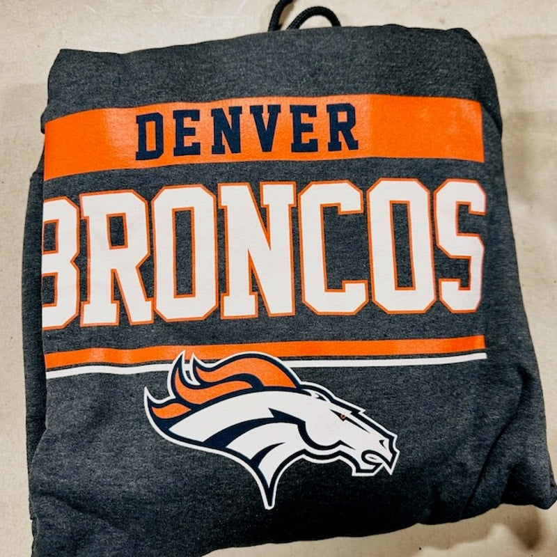 Campus Colors Denver Broncos Gameday Hoodie Sweatshirt Heather Gray Mens XL
