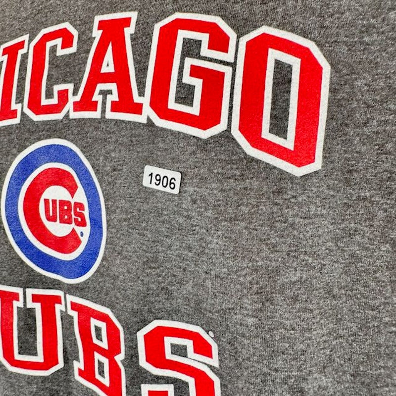 Majestic MLB Chicago Cubs Heart & Soul T-Shirt Crewneck Heather Gray Mens Size M