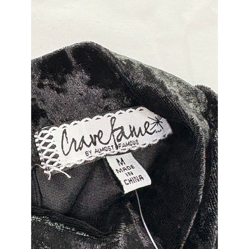 Crave Fame by Almost Famous Velvet Sleeveless Pullover Top Black Womens M