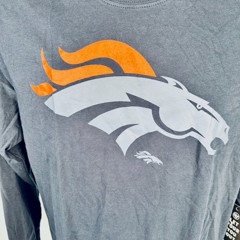 47 Brand Broncos Pop Shadow Imprint T-Shirt Long Sleeves Navy Blue Mens M