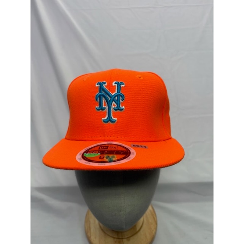 New Era New York Mets 59FIFTY Fitted Hat MLB Orange Unisex Adult Size 6 5/8