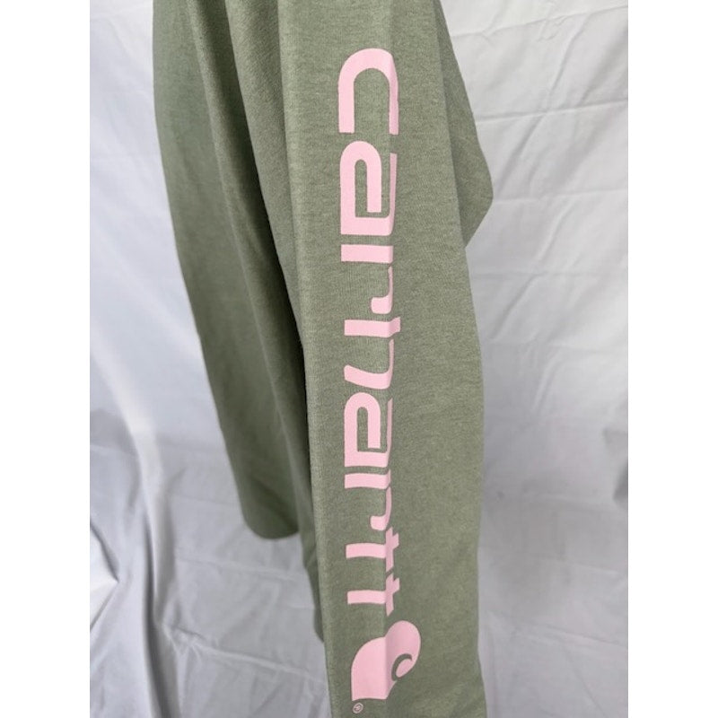 Carhartt Long Sleeve Heavyweight Loose Fit T-Shirt Workwear Green Womens XXL