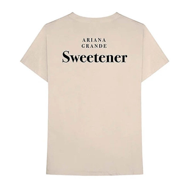 VTG Ariana Grande Sweetener T-Shirt Crew Neck Short Pre-Shrunk Cotton Beige L