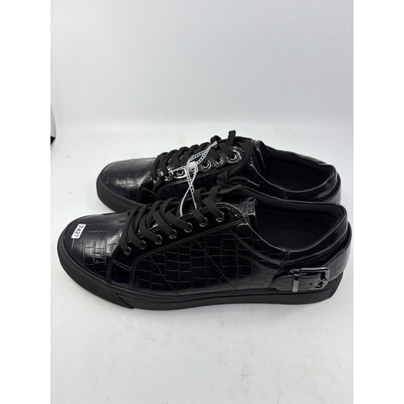 Aldo Himrich Trainer Shoes Sneakers Crocodile Skin Embossed Black Size 13