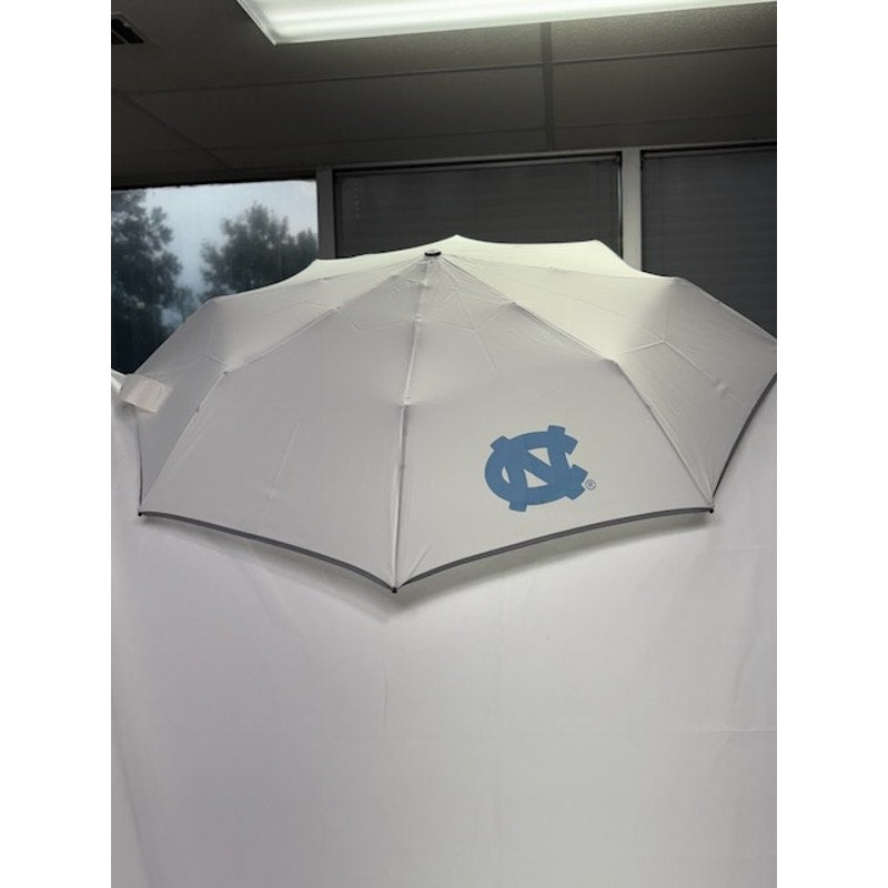 WeatherMan UNC North Carolina Tar Heels Compact Travel Umbrella NCAA White