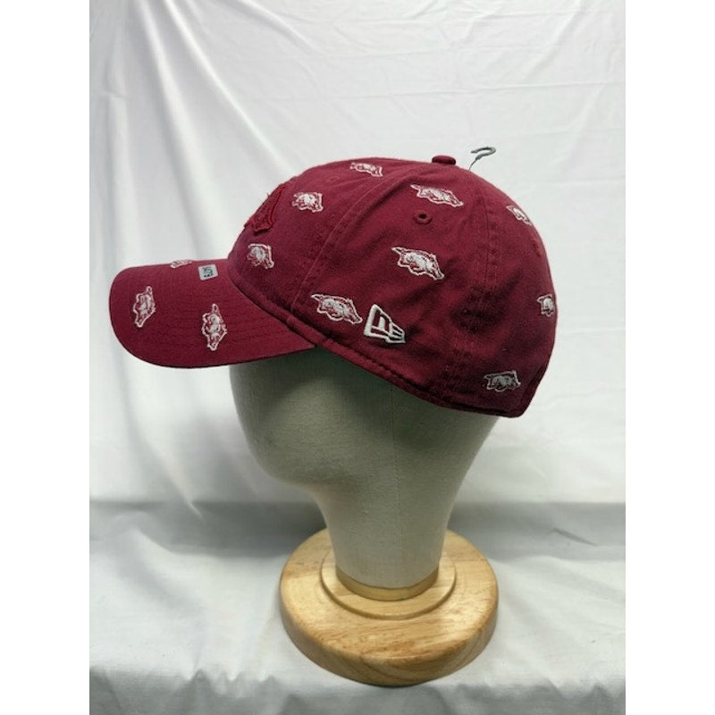 New Era 9TWENTY Adjustable Cap Arkansas Razorbacks Baseball Cap Red Womens OSFM