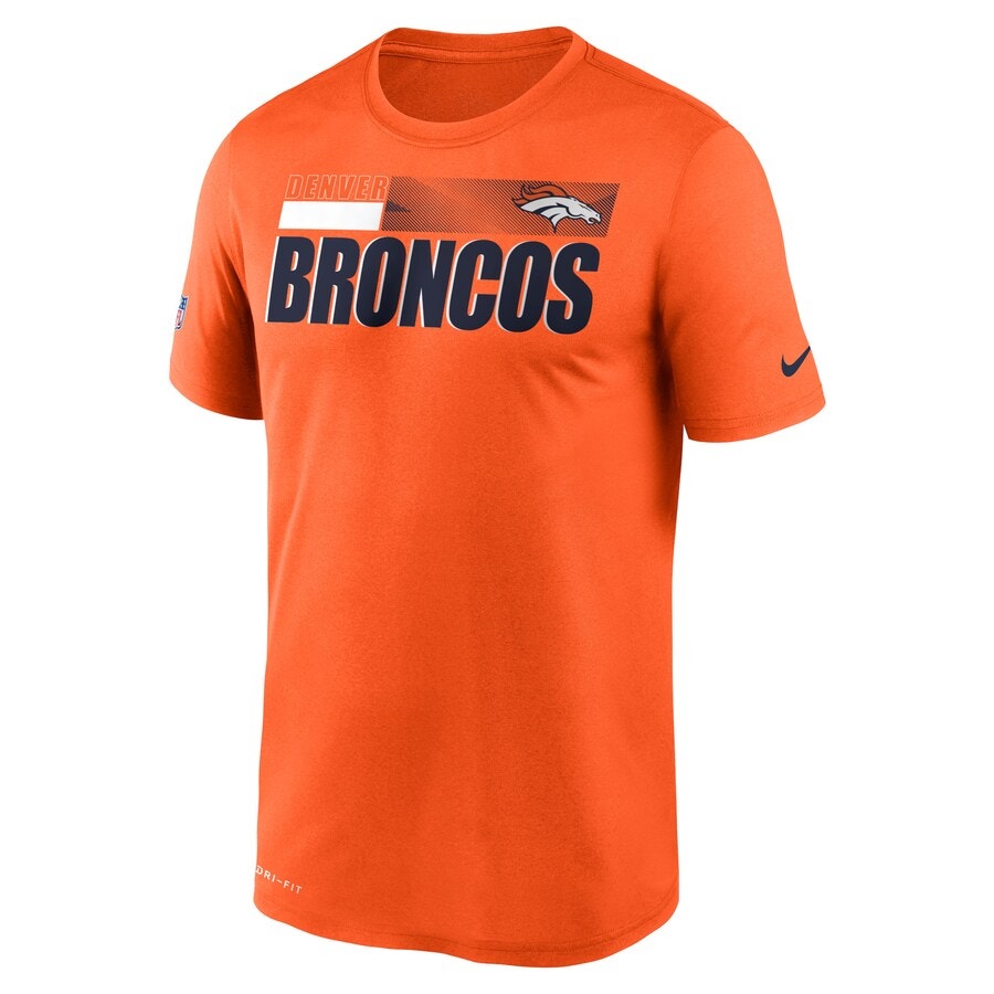 Nike Denver Broncos Sideline Impact Legend Performance T-Shirt Orange Mens L
