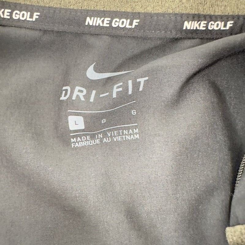 Nike Golf Player Shirt Half Zip Pullover Long Sleeve Dri-Fit Olive/Gray Mens Size L