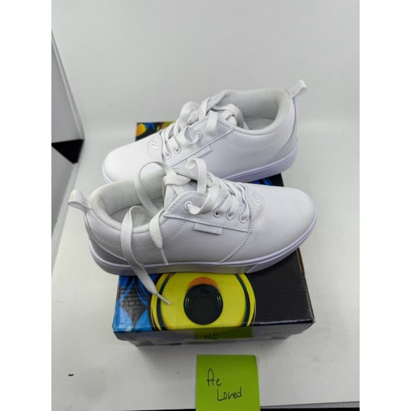 Heelys Pro 20 Skate Shoes Lace-Up Low Top Sneaker Triple White Unisex Kids Sz 5