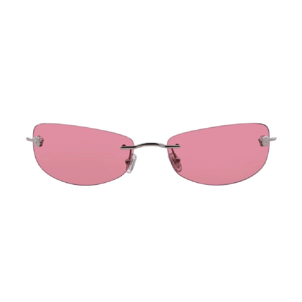 Versace Rimless Sunglasses Pink Lens Silver Frame Luxury Eyewear Womens OS