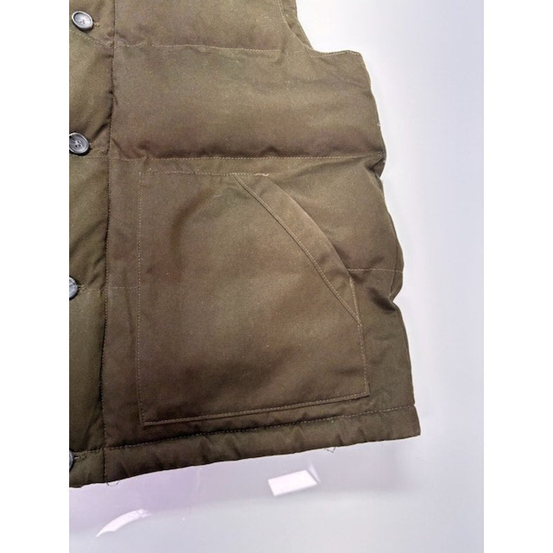 Banana Republic Puffer Vest Full-Zip Button-Up Pocket Front Tan Mens Size L