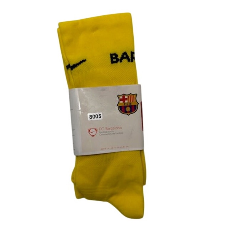 Nike F.C. Barcelona Football Socks Knee-High Yellow/Black Adult Sz 8.5-12.5