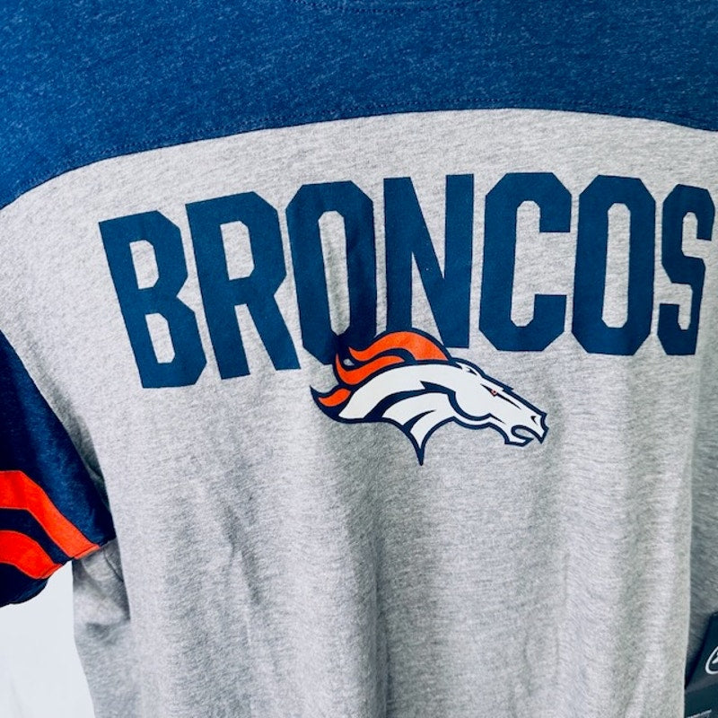 47 Brand Denver Broncos '47 Versus Club T-Shirt Gray Orange Mens Size XL
