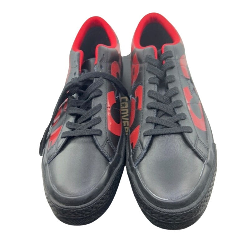 Converse One Star Ox Low Sneakers Leather Wordmark Red Black Unisex M8 W10